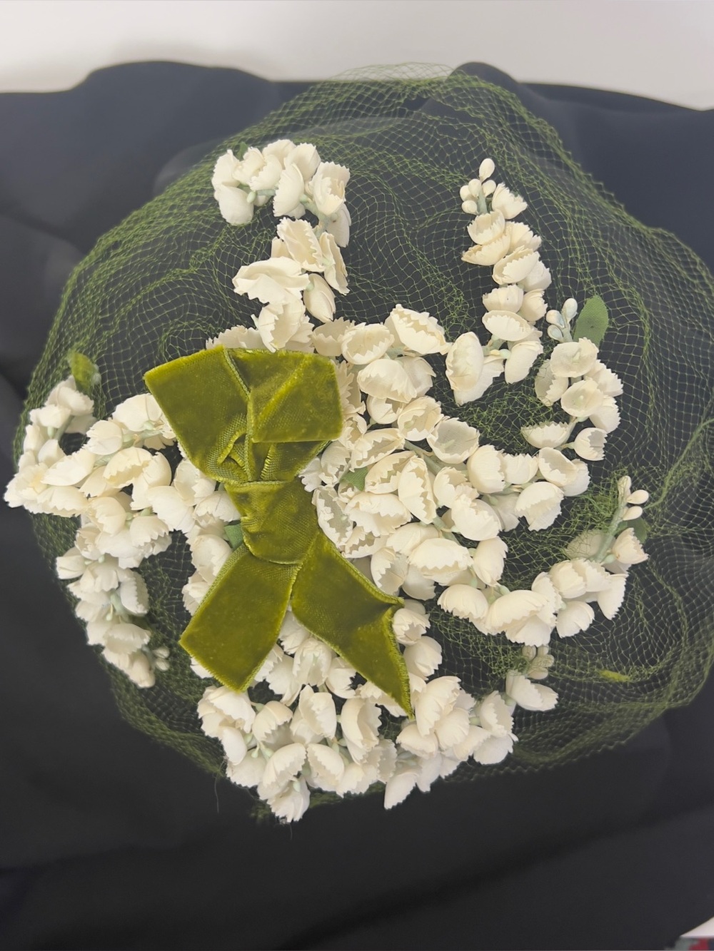 Rare Vintage 1950s Miss Sally Victor New York Lily of the Valley Floral Hat